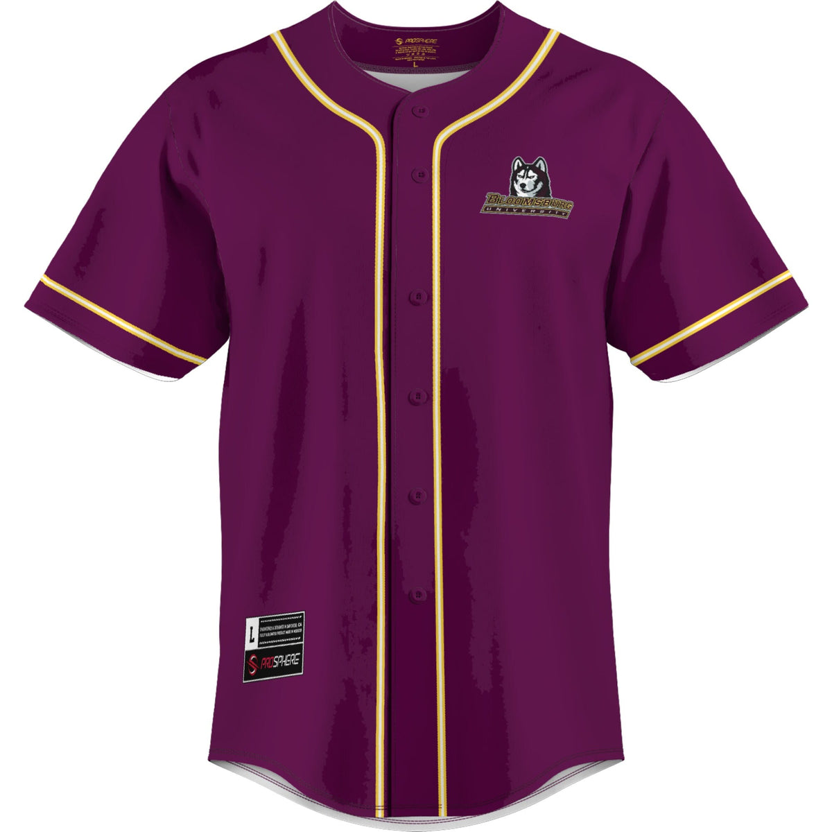Bloomsburg Huskies Lightweight Baseball Jersey - Maroon