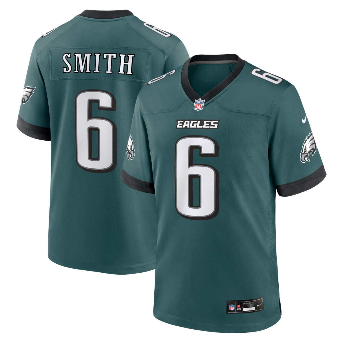 Philadelphia Eagles DeVonta Smith Midnight Green Team Game Football Jersey
