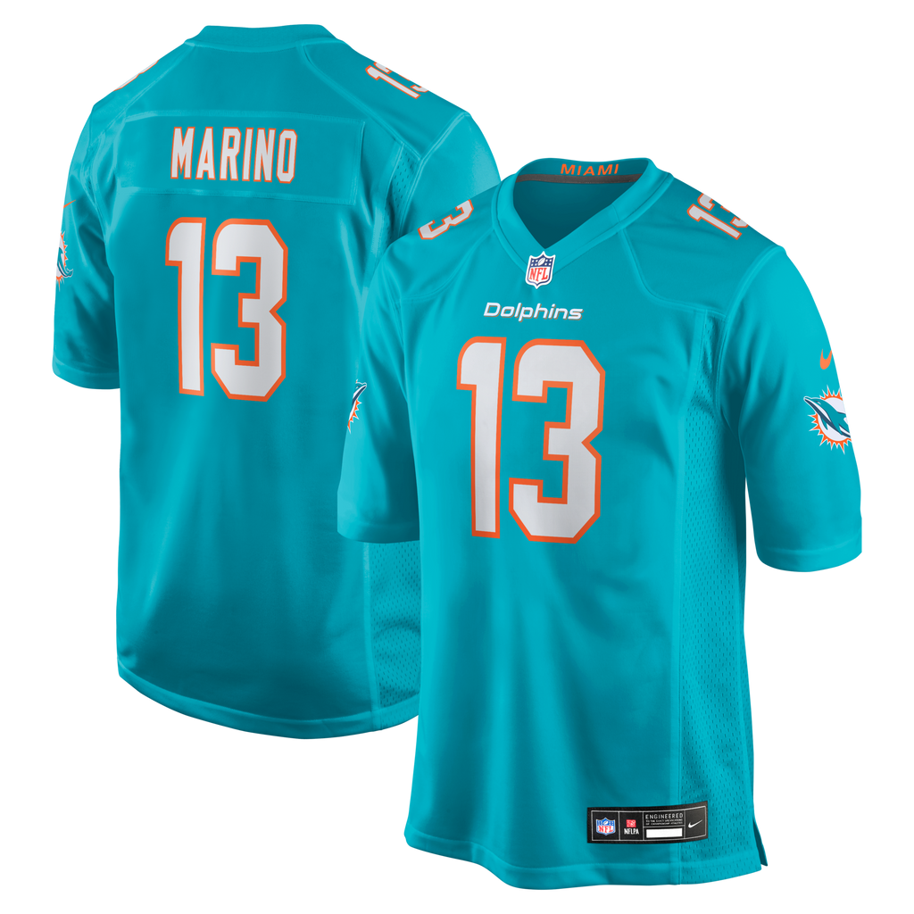 Miami Dolphins Dan Marino Aqua Game Retired Player Football Jersey
