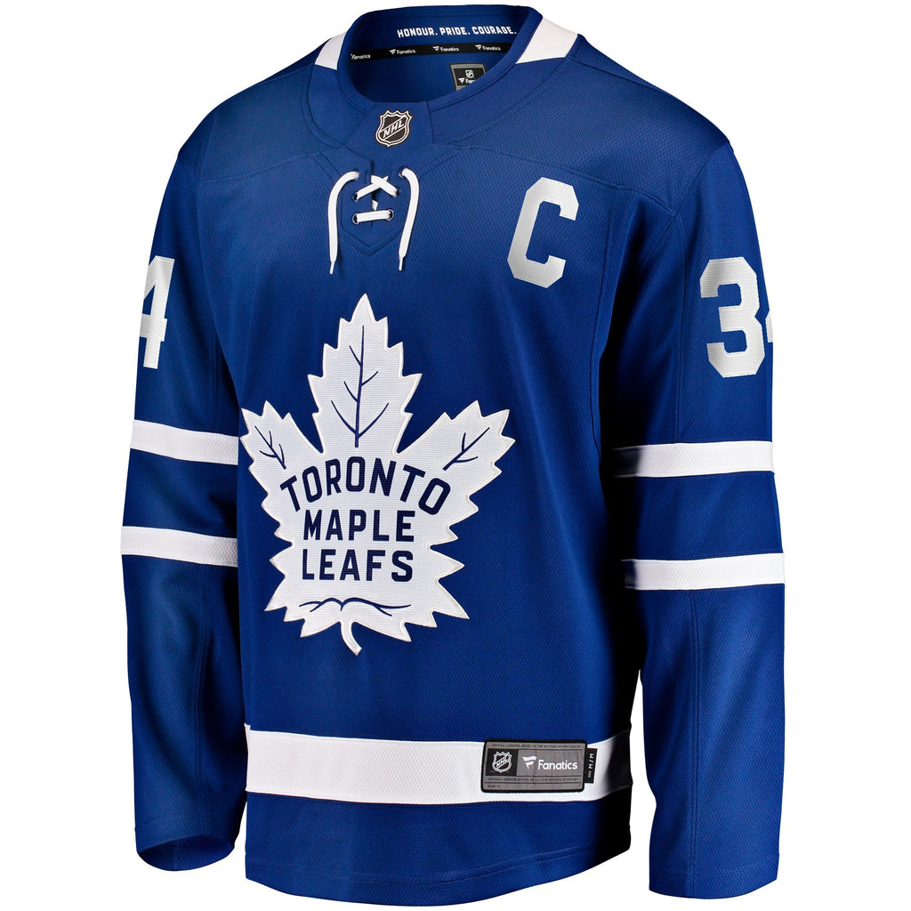 Toronto Maple Leafs Auston Matthews Blue Captain Patch Home Breakaway Player Hockey Jersey