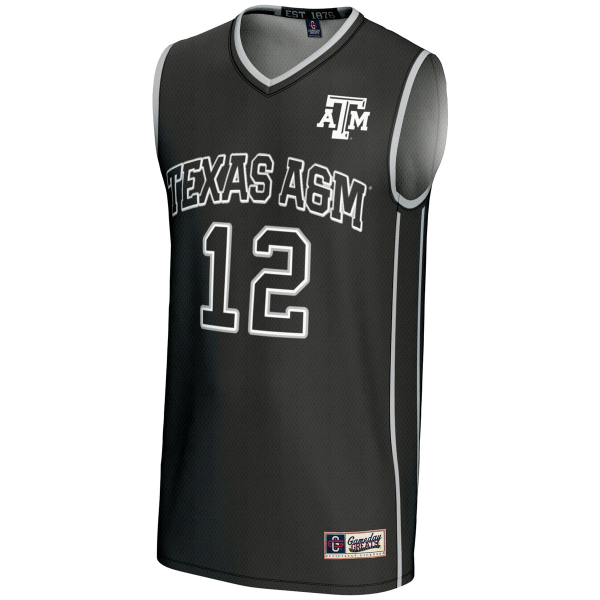 #12 Texas A&M Aggies Basketball Lightweight Fashion Jersey - Black