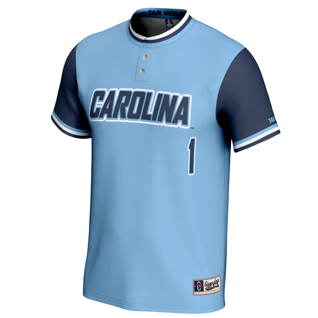 #1 Carolina Blue North Carolina Tar Heels Lightweight Softball Jersey