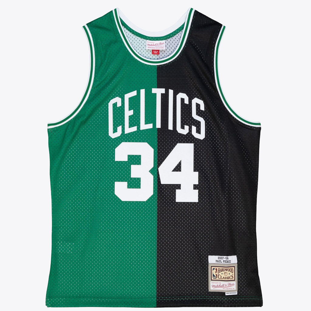 Boston Celtics Paul Pierce 2007 Split Swingman Jersey - Black/Green