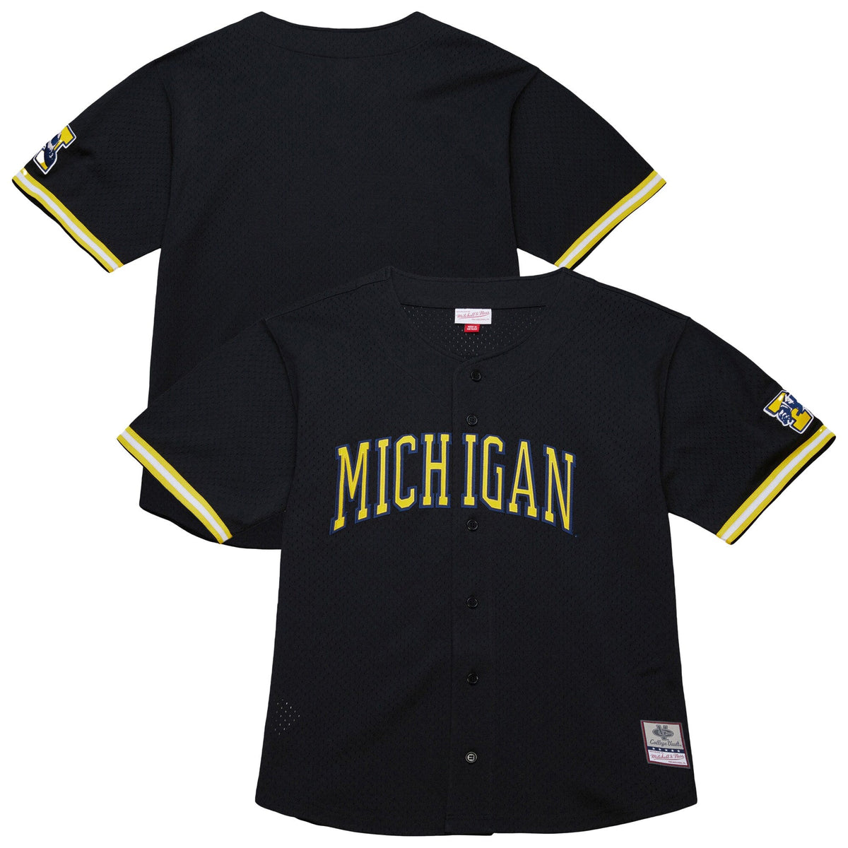 Black Michigan Wolverines On The Clock Full-Button Fashion Jersey