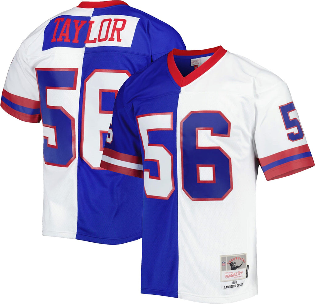New York Giants Lawrence Taylor Royal/White 1986 Split Legacy Replica Football Jersey