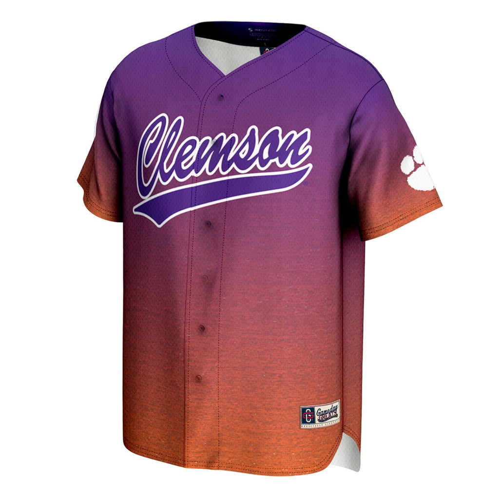 Purple/Orange Clemson Tigers Lightweight Baseball Jersey