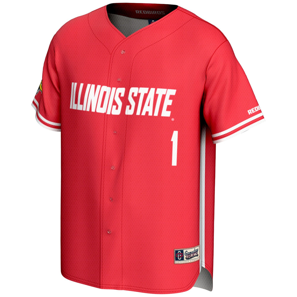 #1 Illinois State Redbirds Lightweight Baseball Jersey - Red