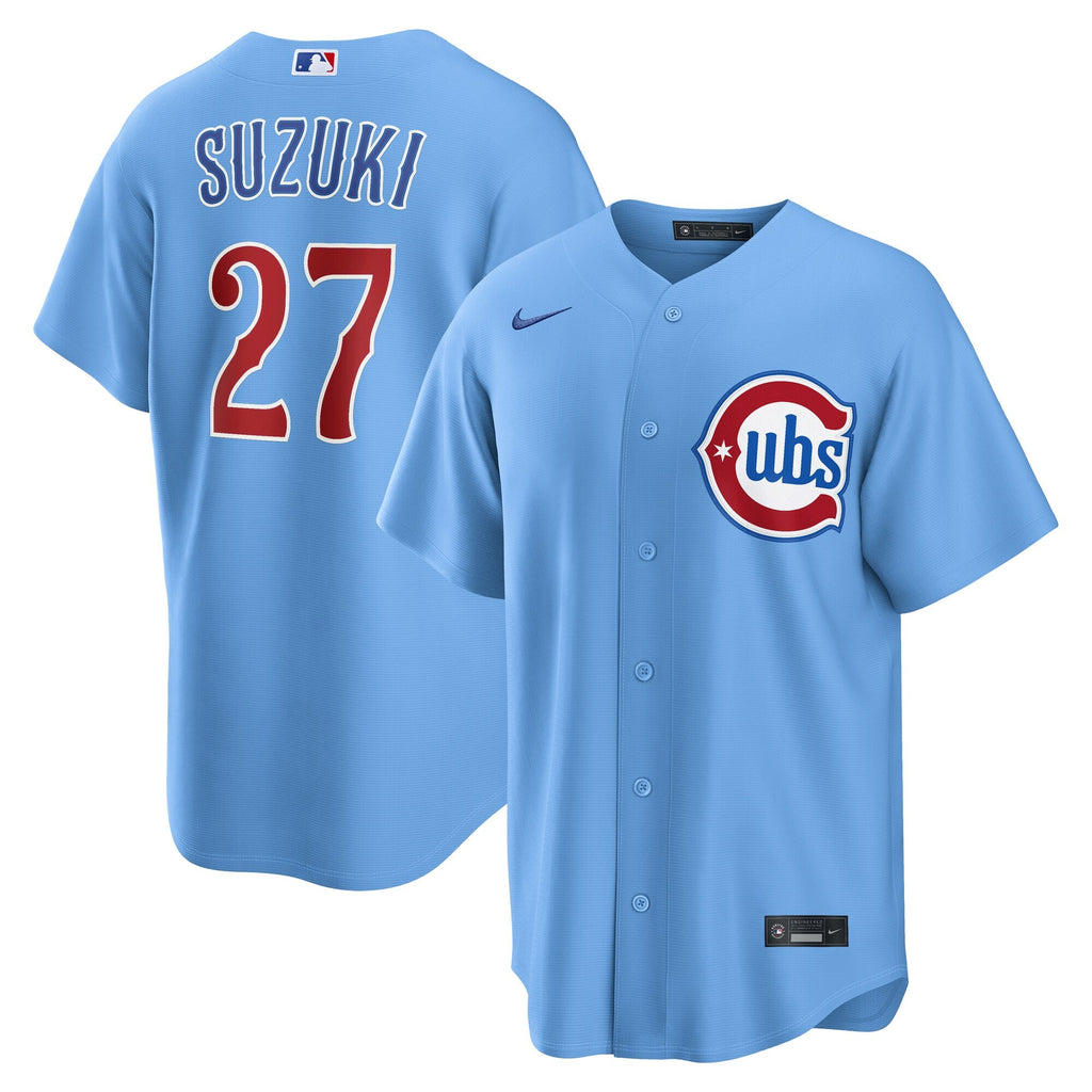 Chicago Cubs Seiya Suzuki Light Blue Alternate Replica Baseball Jersey