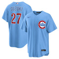Chicago Cubs Seiya Suzuki Light Blue Alternate Replica Baseball Jersey