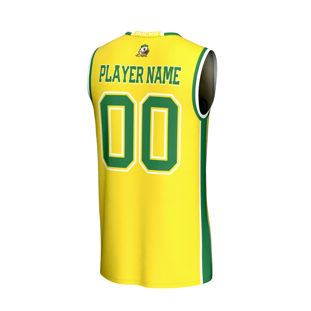 Oregon Ducks Lightweight Collegiate Basketball NIL Pick-A-Player Fashion Jersey - Yellow