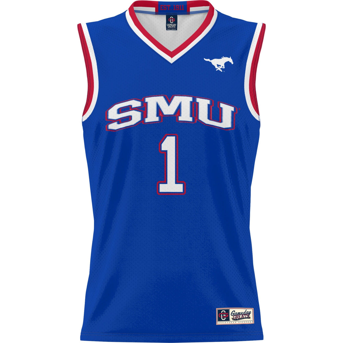 #1 SMU Mustangs Lightweight Basketball Jersey - Royal