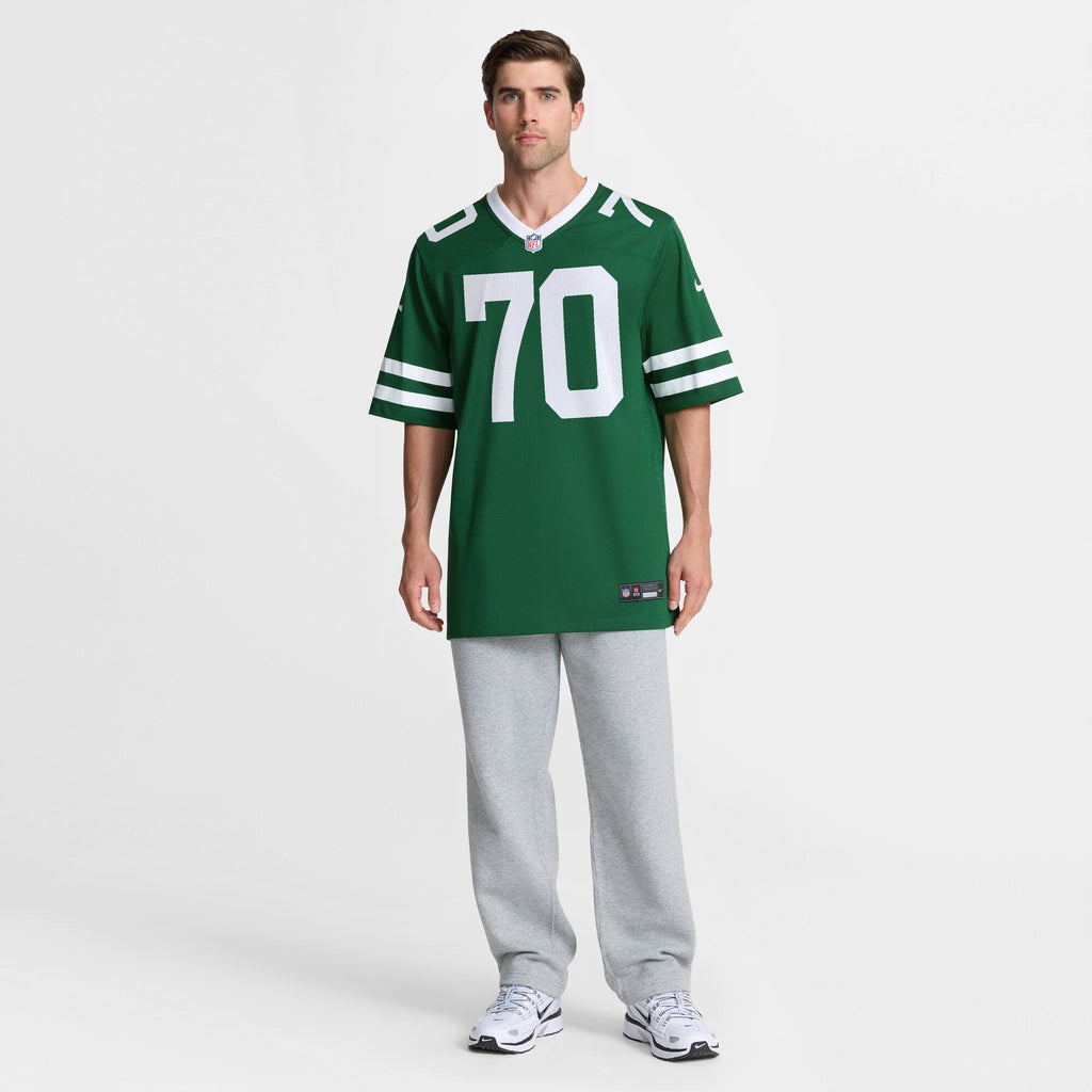 New York Jets Armand Membou Green Team Game Football Jersey