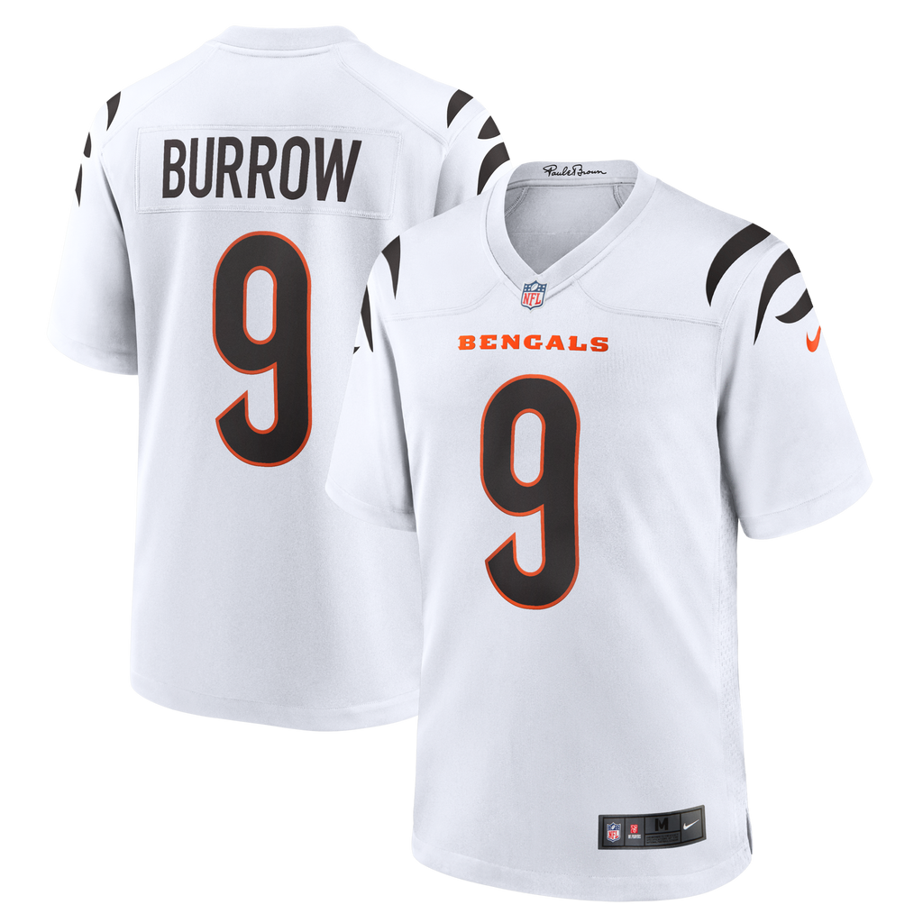 Cincinnati Bengals Joe Burrow White Game Football Jersey