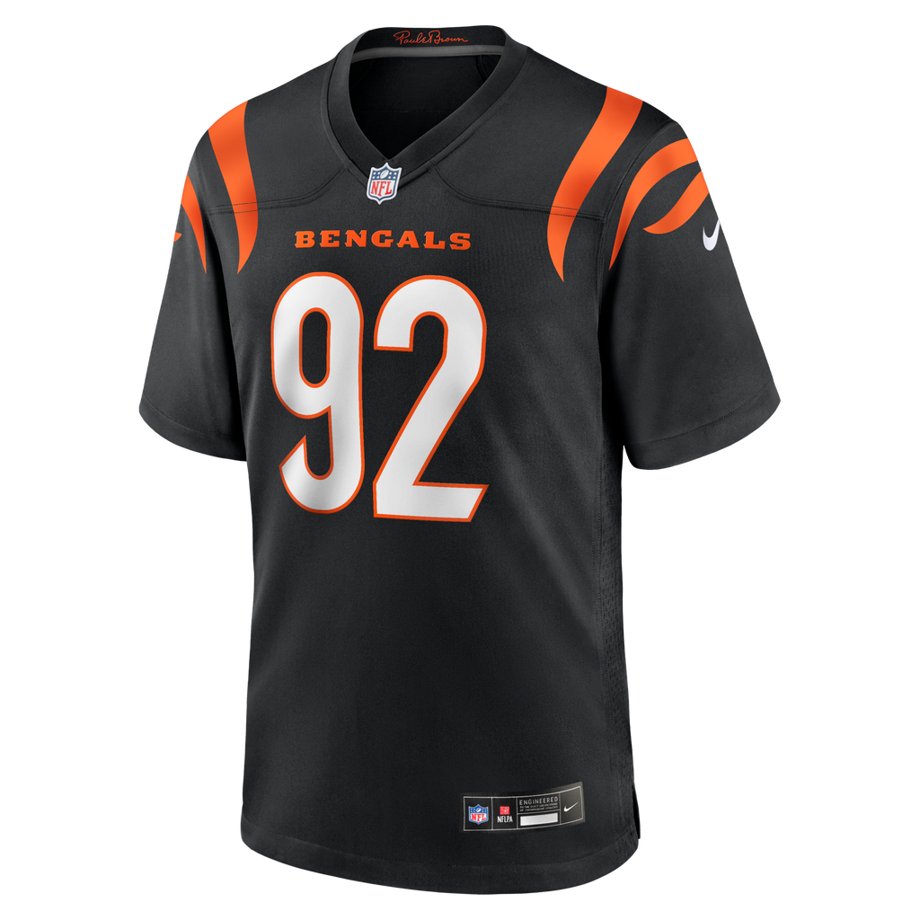 Cincinnati Bengals B.J. Hill Black Game Football Jersey