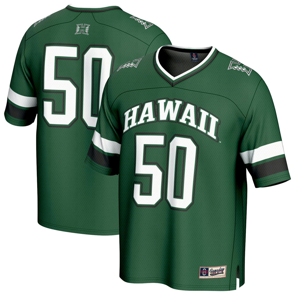 #50 Green Hawaii Rainbow Warriors Lightweight Collegiate Football Fashion Jersey