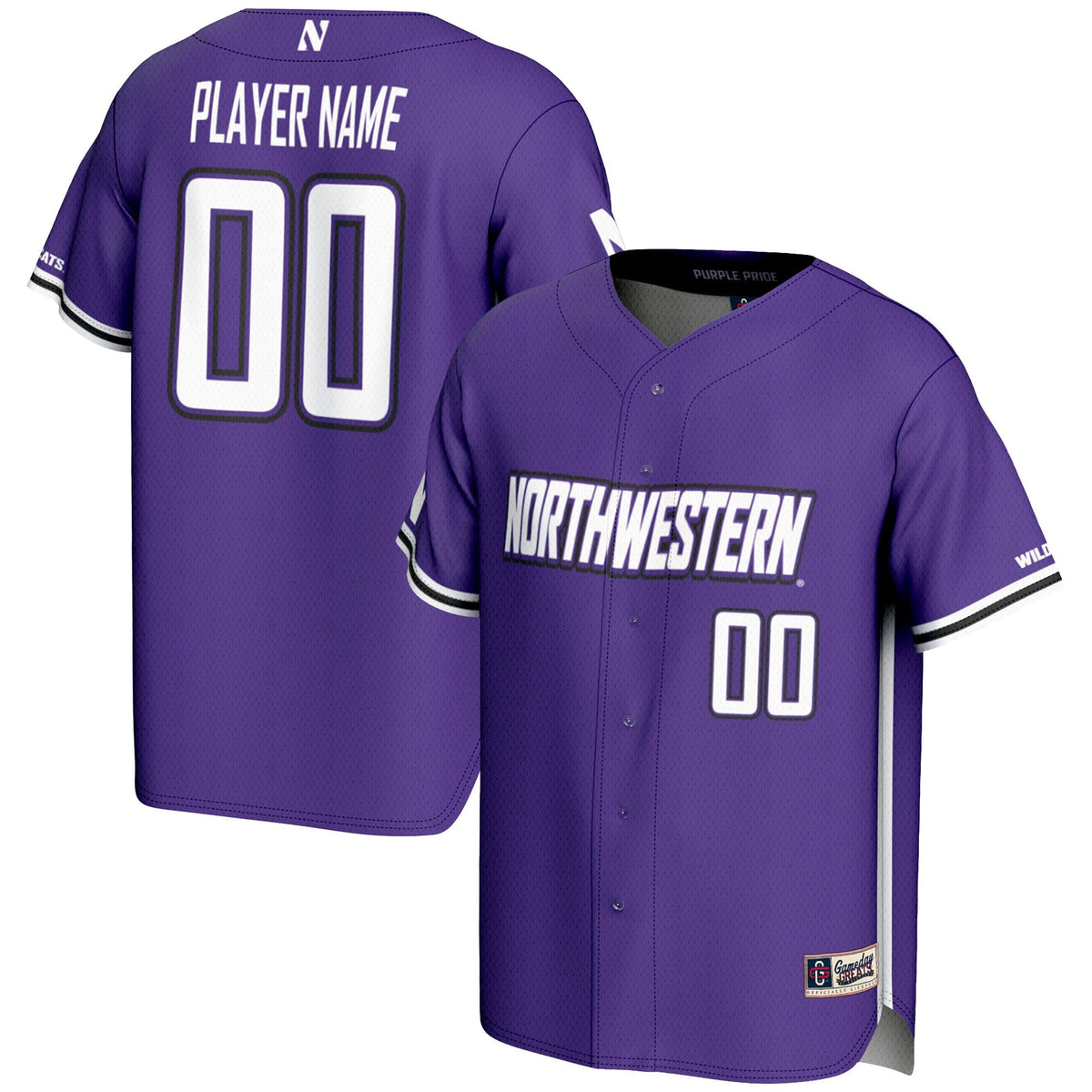 Northwestern Wildcats NIL Pick-A-Player Lightweight Baseball Jersey - Purple