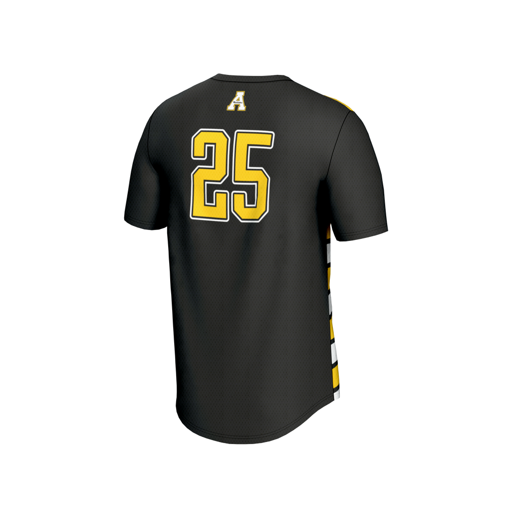 #25 Black Appalachian State Mountaineers Lightweight Soccer Fashion Jersey