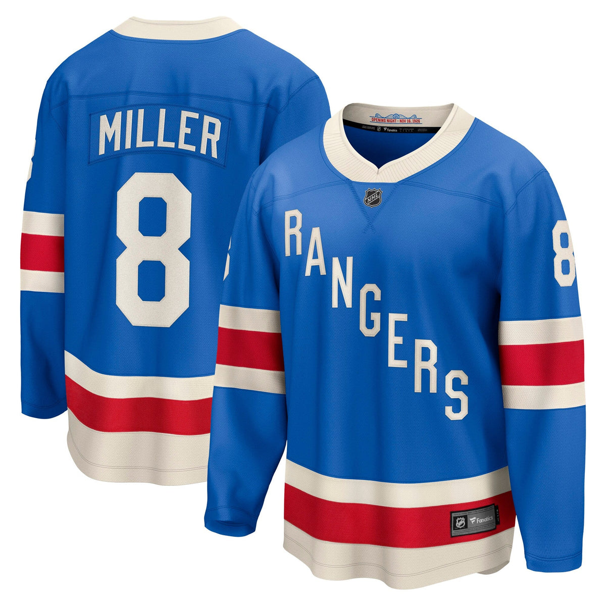 New York Rangers J.T. Miller Blue Centennial Breakaway Hockey Jersey