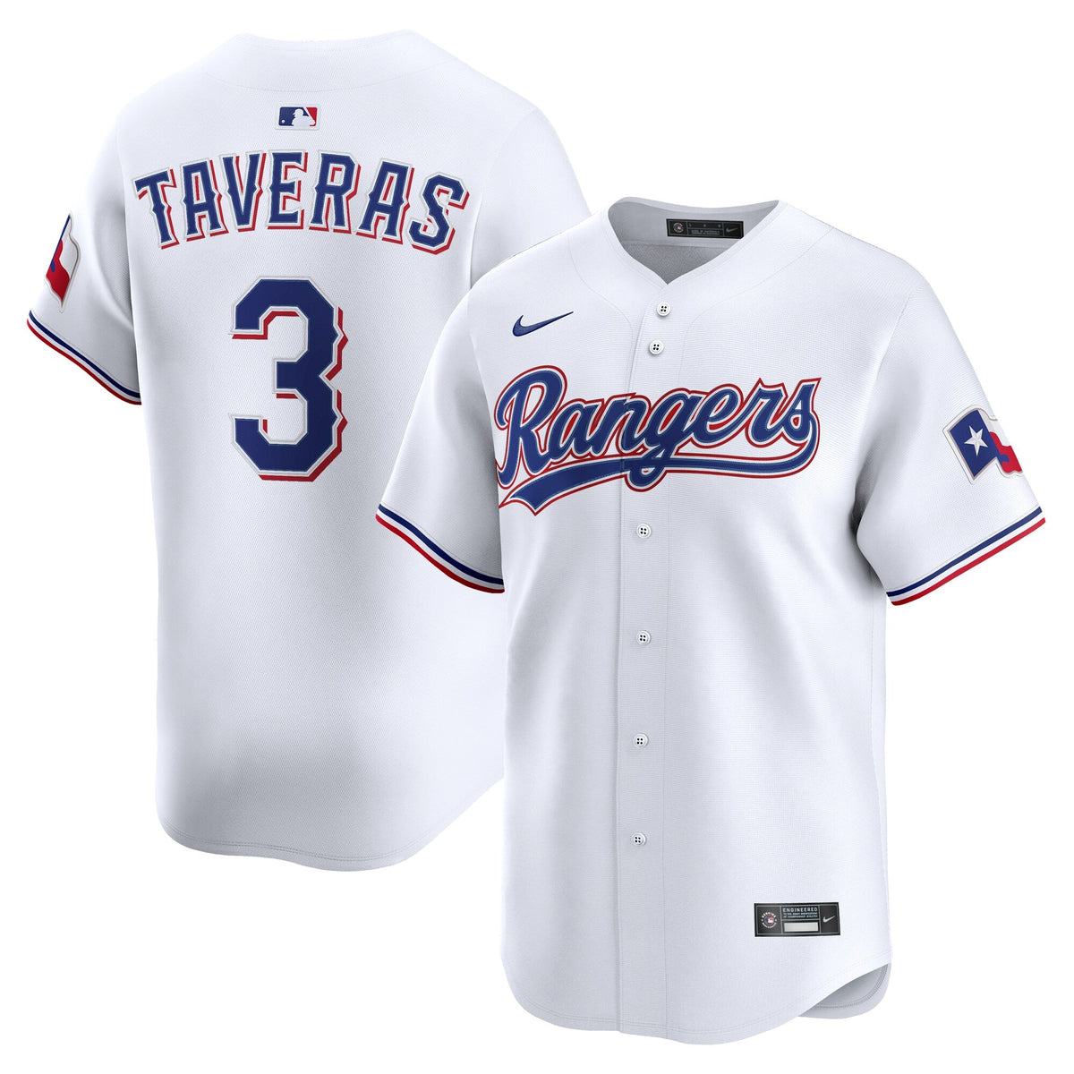 Texas Rangers Leody Taveras White Home Limited Player Baseball Jersey