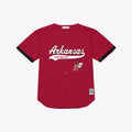 Cardinal Arkansas Razorbacks Mesh Button-Up Batting Practice Baseball Jersey