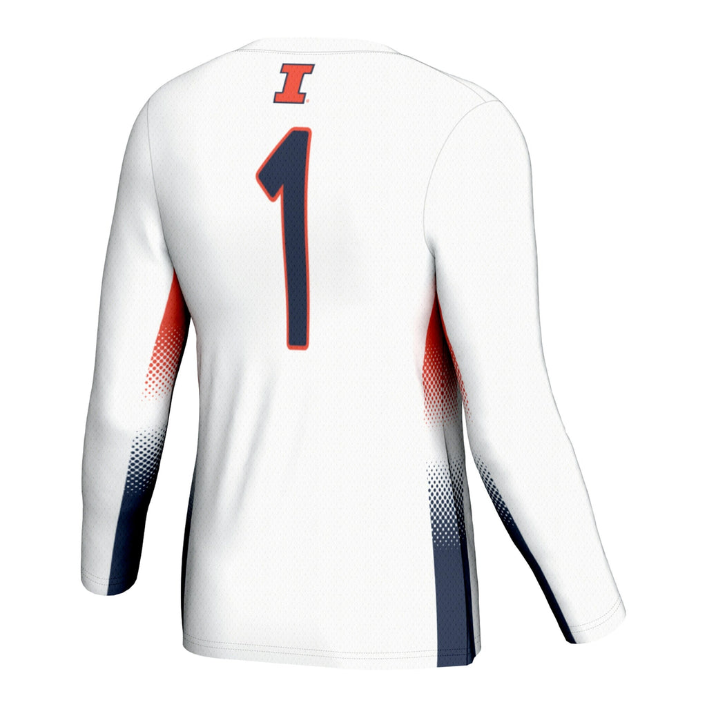 #1 Illinois Fighting Illini Lightweight Volleyball Jersey - White