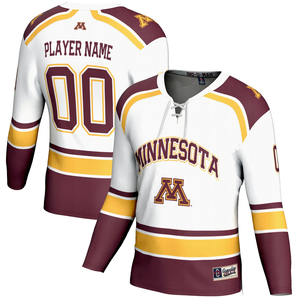 Minnesota Golden Gophers NIL Pick-A-Player Hockey Jersey - White