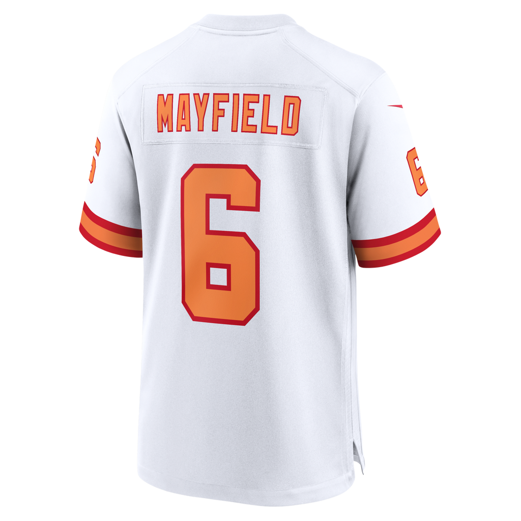 '76 Tampa Bay Buccaneers Baker Mayfield White Player Game Football Jersey