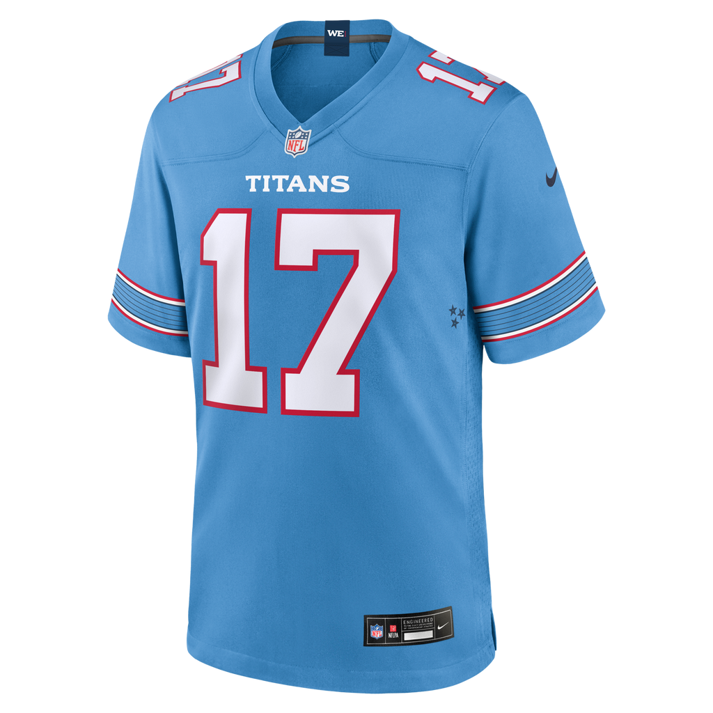Tennessee Titans Chimere Dike Light Blue Team Game Football Jersey