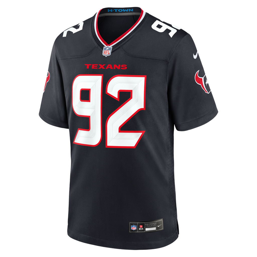 Houston Texans Dylan Horton Navy Team Game Football Jersey