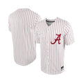 White/Crimson Alabama Crimson Tide Pinstripe Replica Full-Button Baseball Jersey