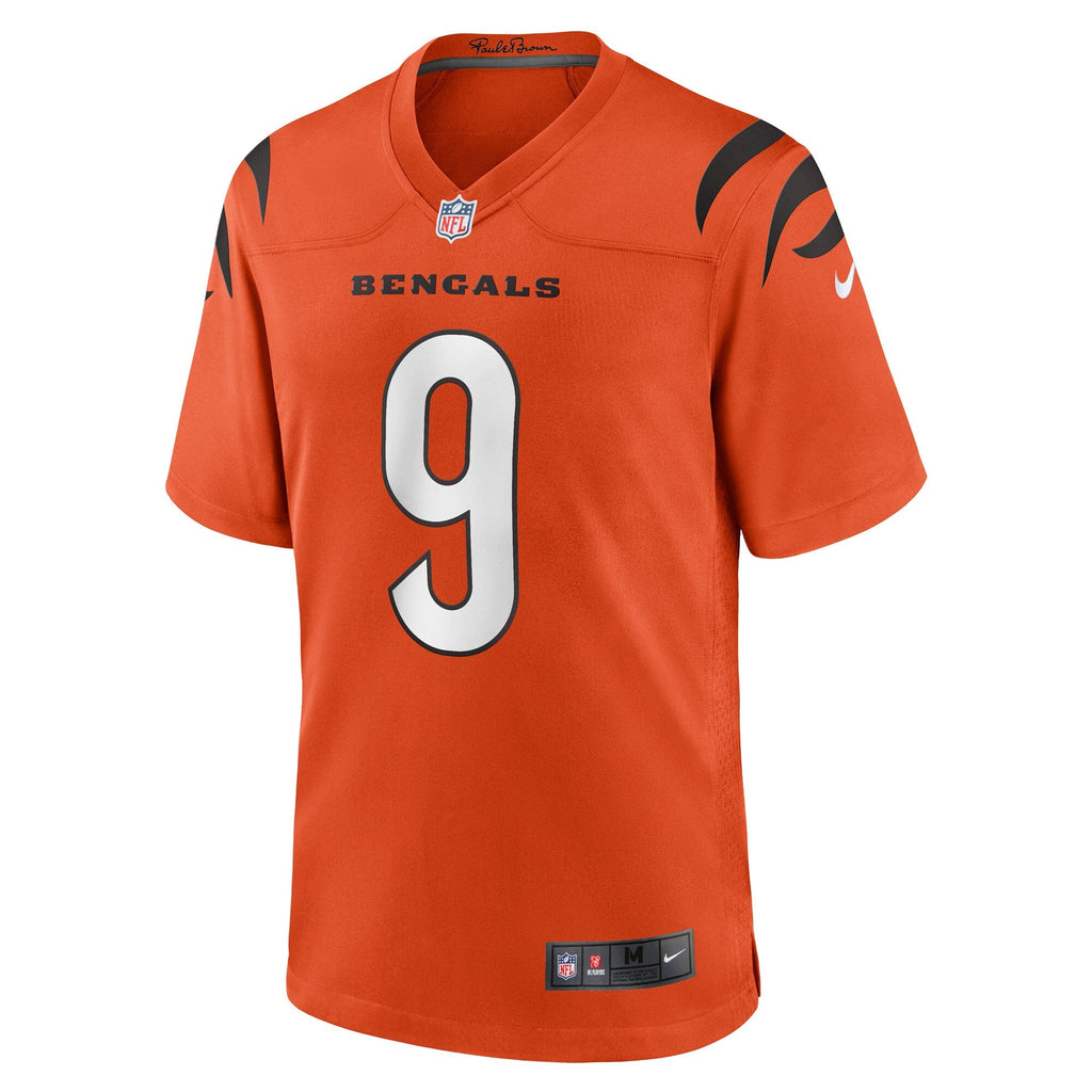 Cincinnati Bengals Joe Burrow Orange Alternate Game Football Jersey