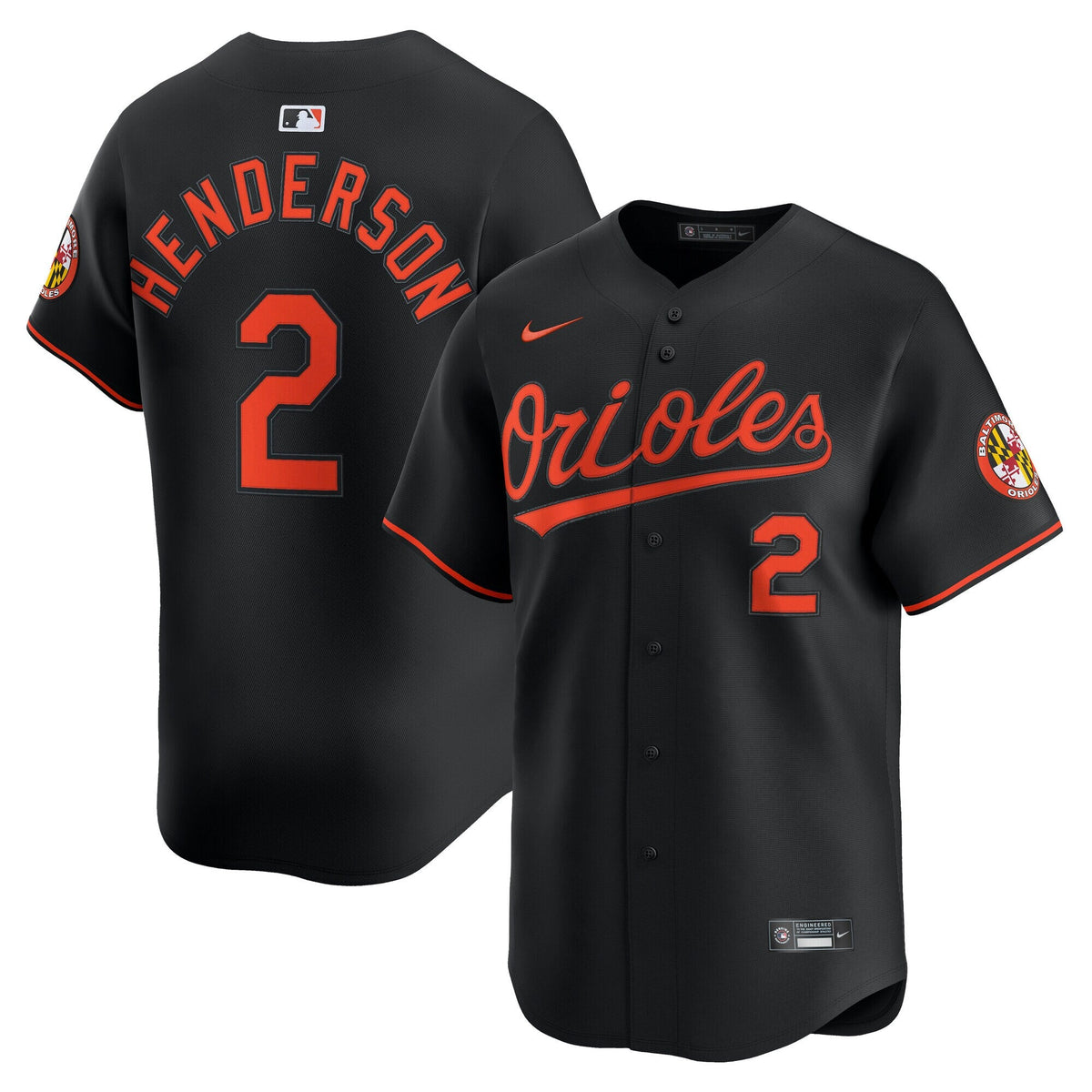 Baltimore Orioles Gunnar Henderson Black Alternate Limited Player Baseball Jersey