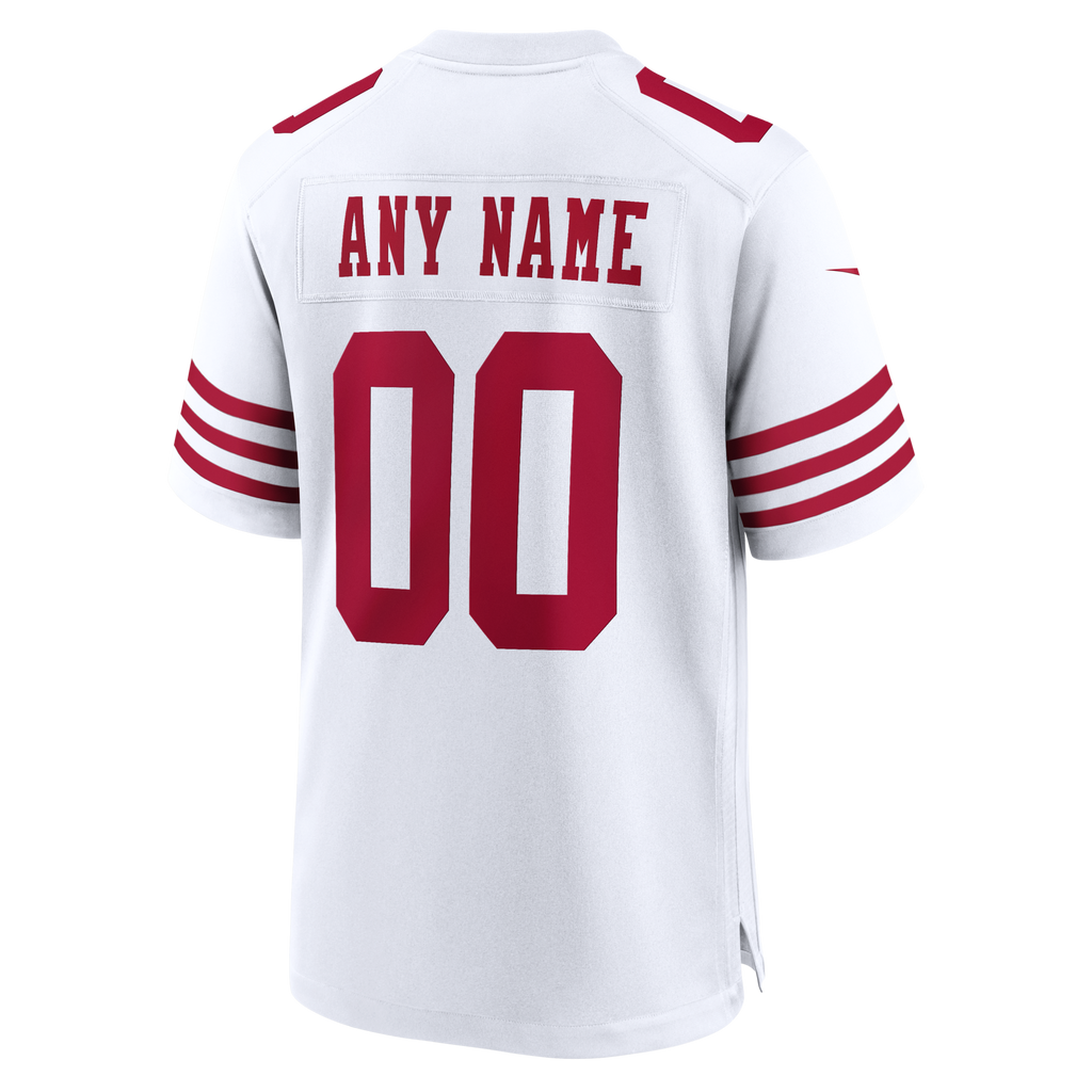 San Francisco 49ers White 80th Anniversary Custom Game Football Jersey