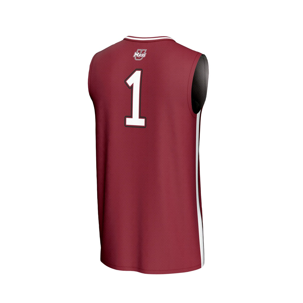 #1 UMass Minutemen Lightweight Basketball Fashion Jersey - Maroon