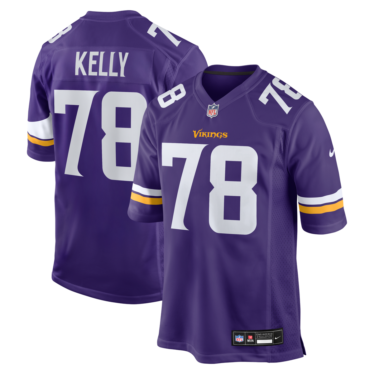 Minnesota Vikings Ryan Kelly Purple Team Game Football Jersey