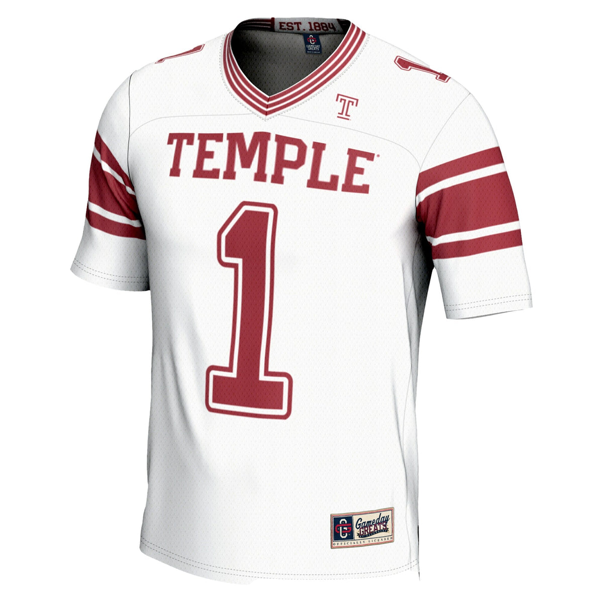 #1 Temple Owls Endzone Football Jersey - White