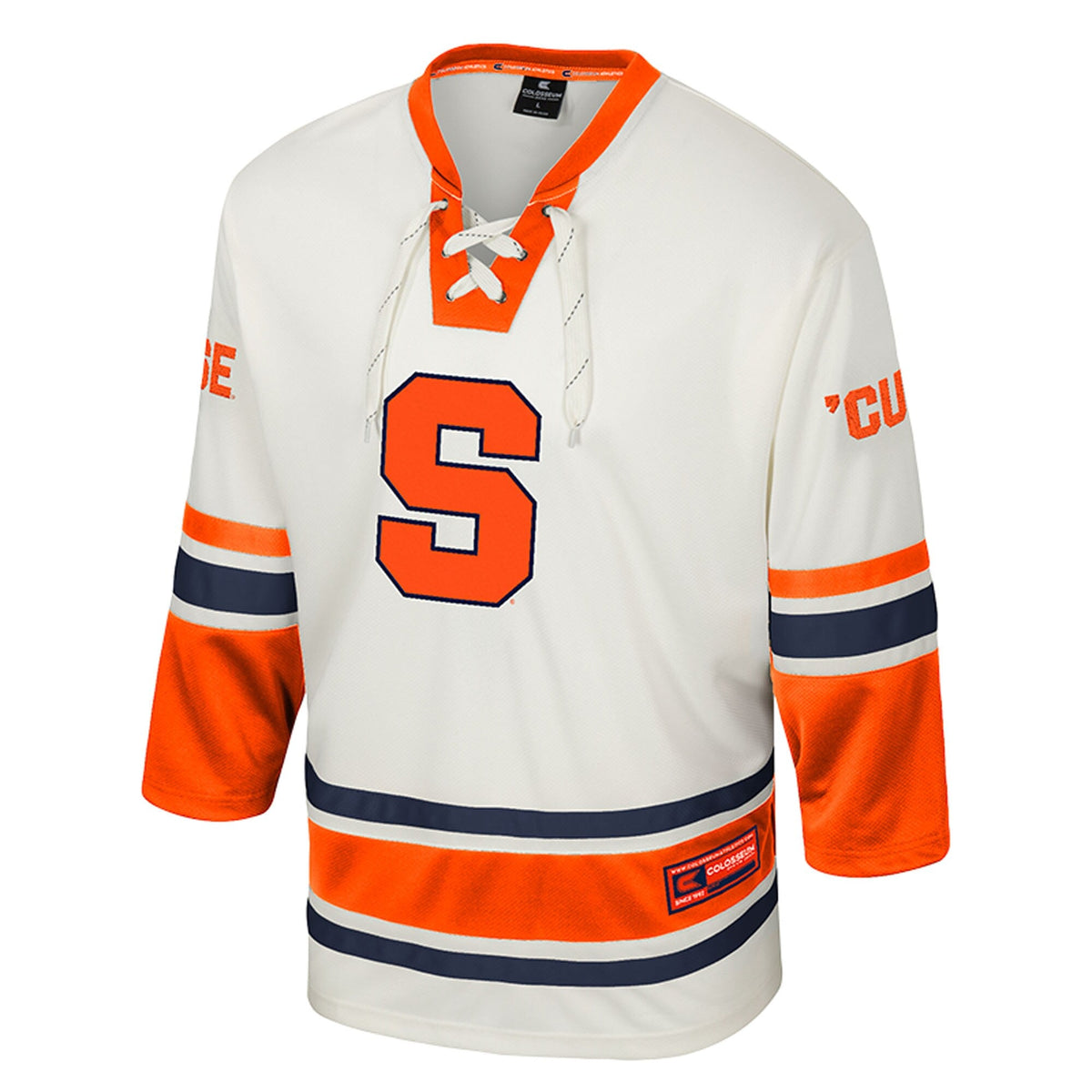 Cream Syracuse Orange Puck Proud Fashion Hockey Jersey