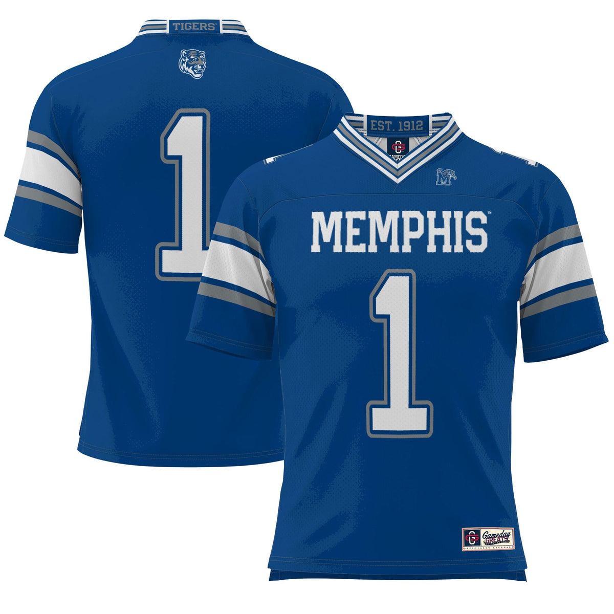 #1 Royal Memphis Tigers Endzone Football Jersey