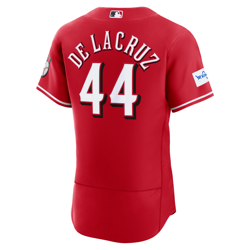 Cincinnati Reds Elly De La Cruz Red Alternate Sponsor Patch Baseball Jersey