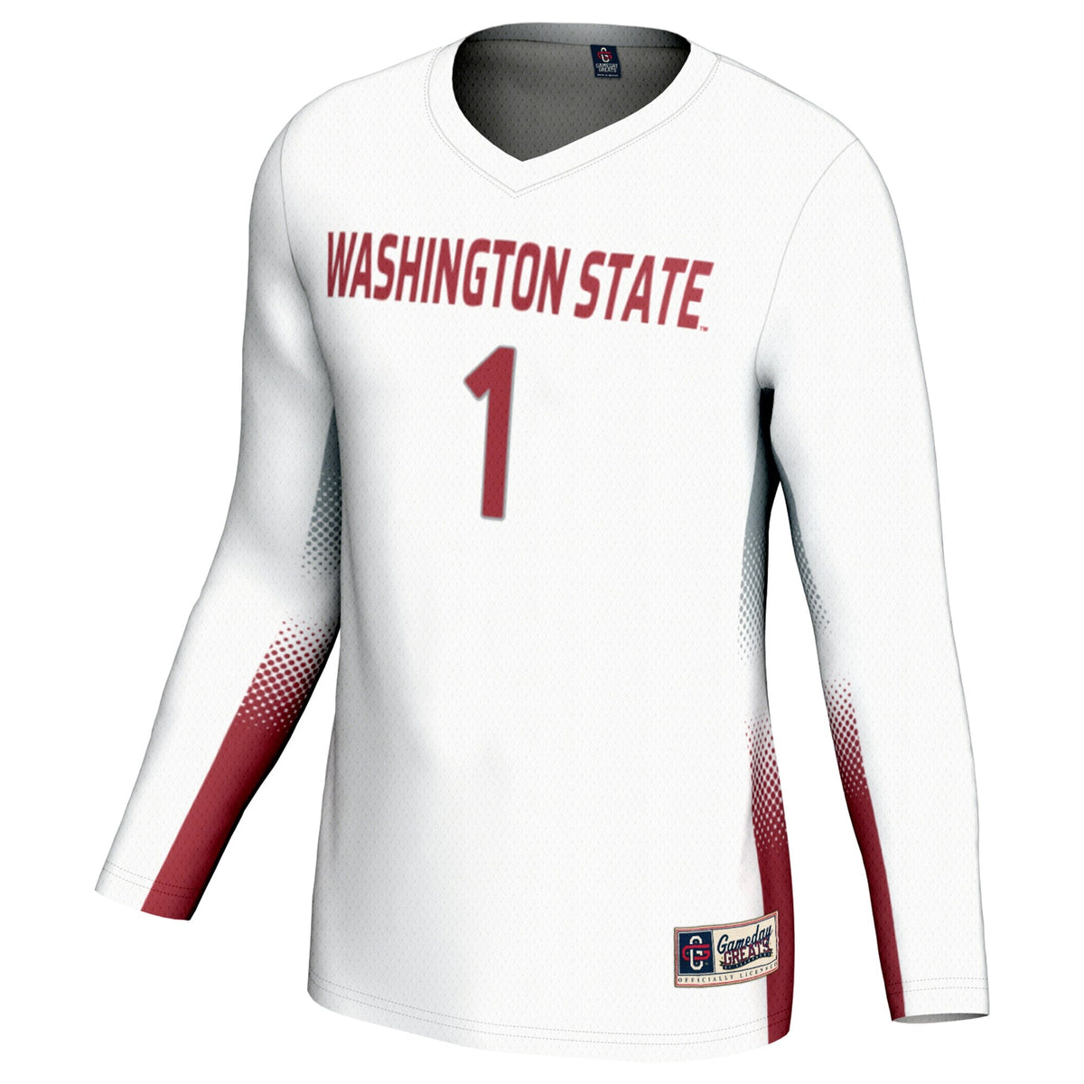 #1 Washington State Cougars Lightweight Volleyball Jersey - White
