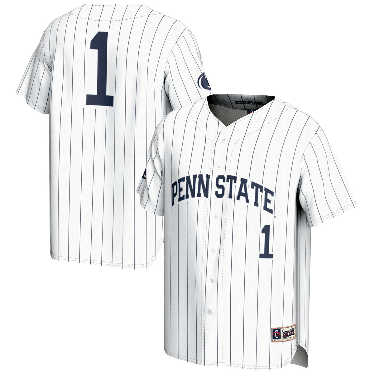 #1 White Penn State Nittany Lions Lightweight Baseball Fashion Jersey