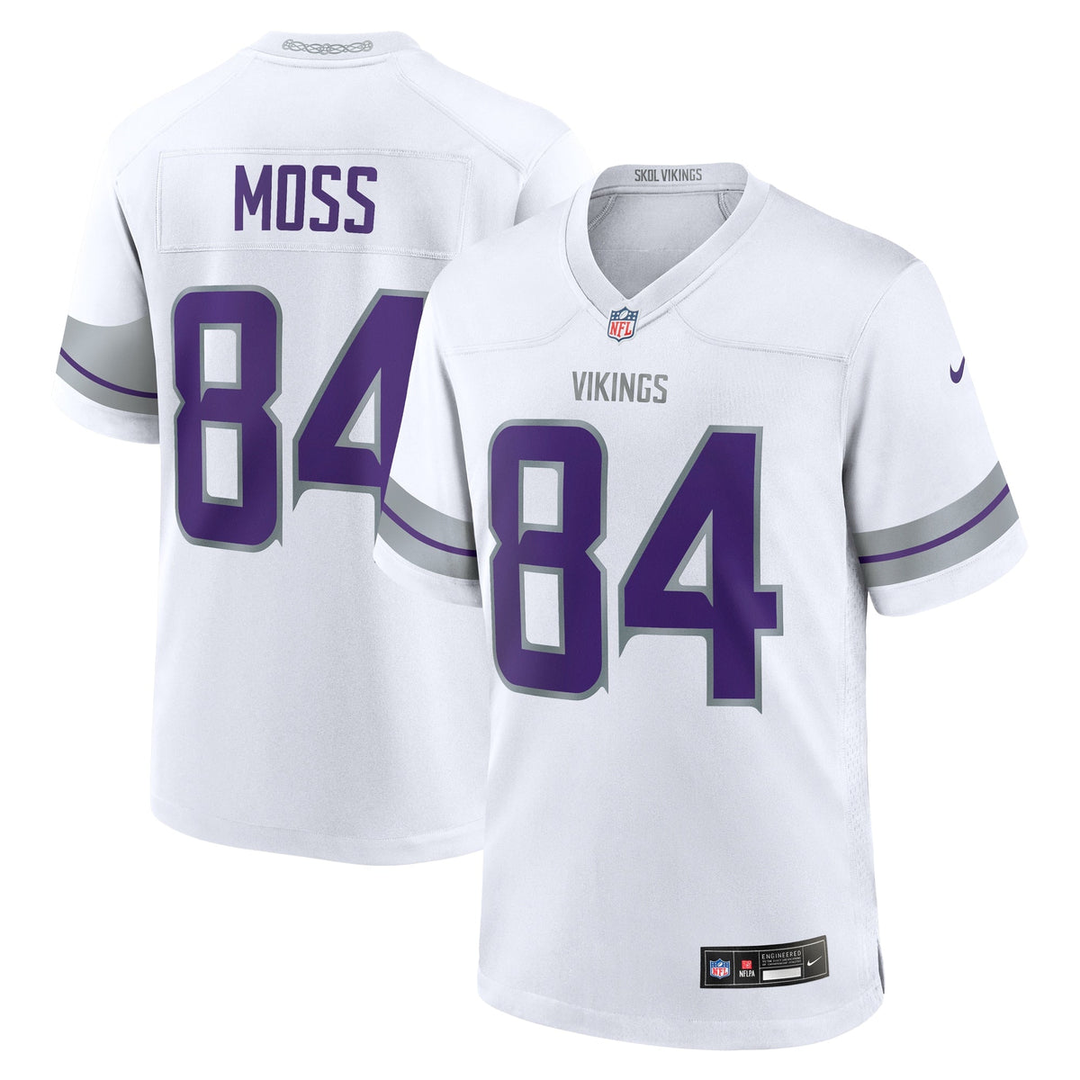 Minnesota Vikings Randy Moss White Alternate Retired Player Game Football Jersey