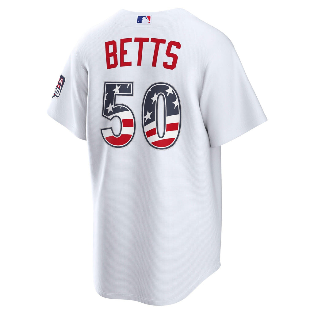 Fourth of July Los Angeles Dodgers Mookie Betts White USA 250 Stadium Baseball Jersey