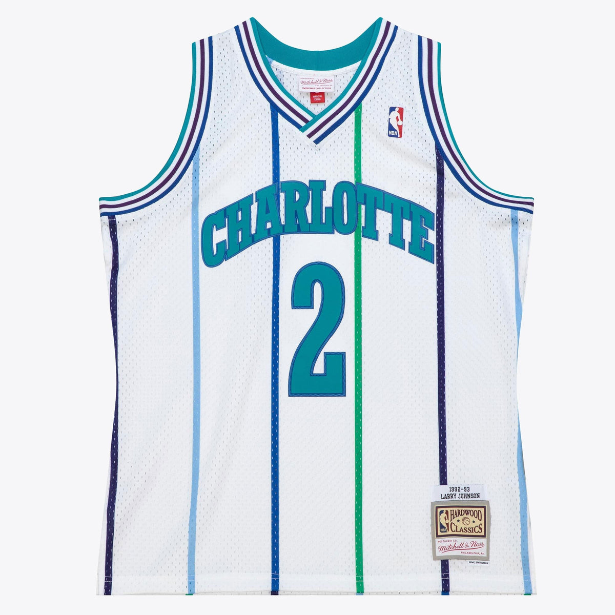 Charlotte Hornets Larry Johnson 1992 Jersey - White