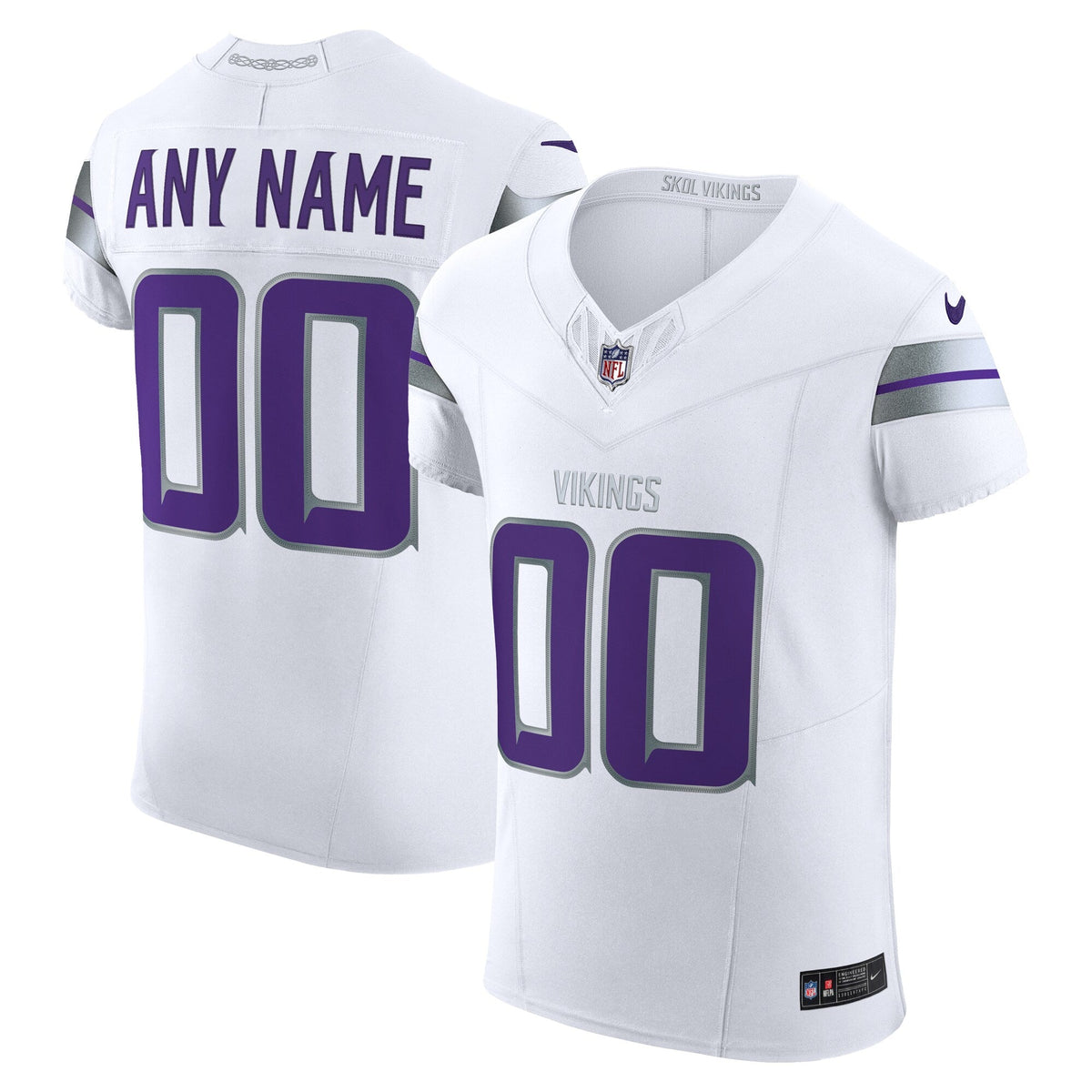 Minnesota Vikings White Vapor F.U.S.E. Elite Custom Football Jersey