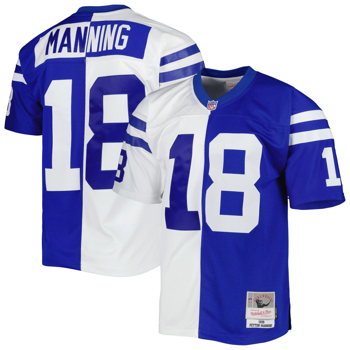 Indianapolis Colts Peyton Manning Royal/White 1998 Split Legacy Replica Football Jersey
