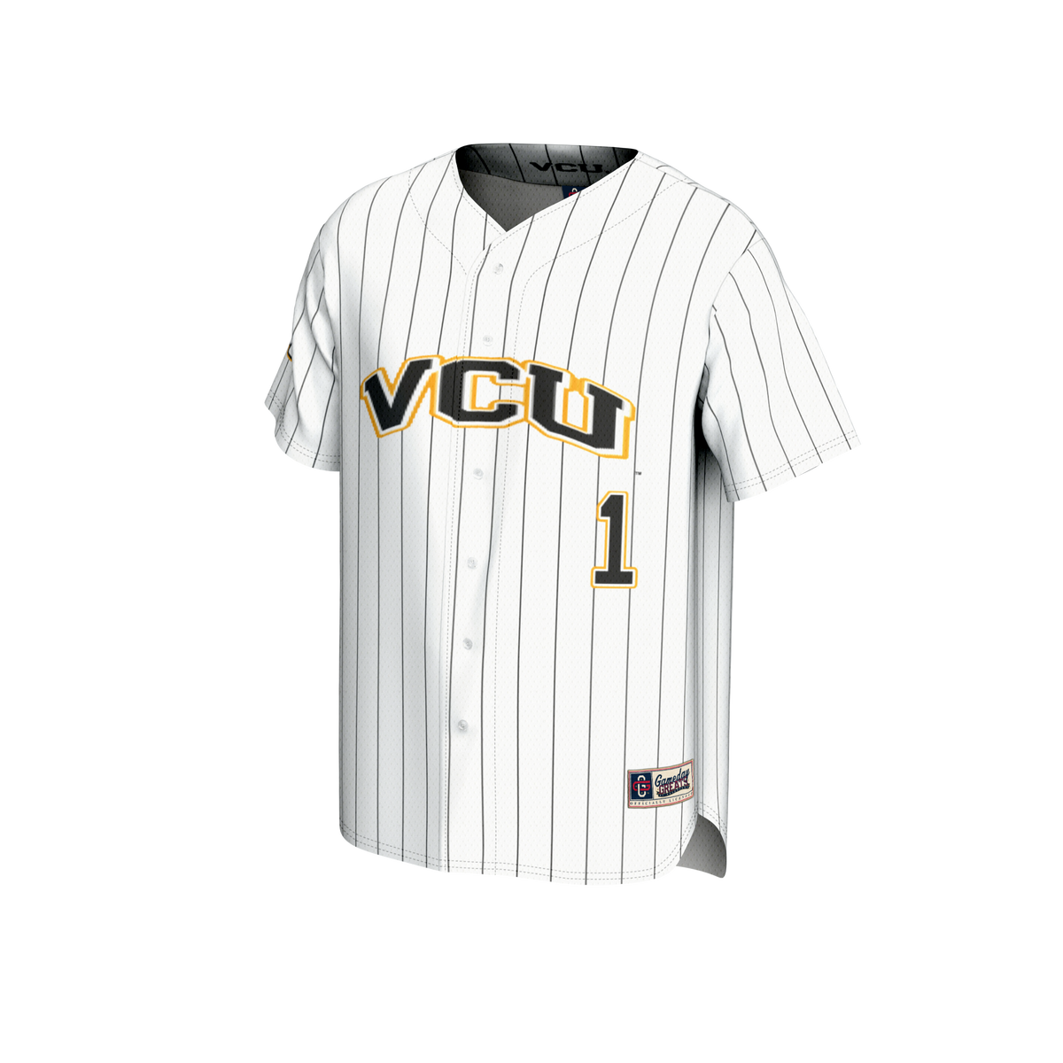 #1 VCU Rams Lightweight Baseball Fashion Jersey - White