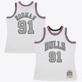 Chicago Bulls Dennis Rodman 1997 Cracked Cement Swingman Jersey - White