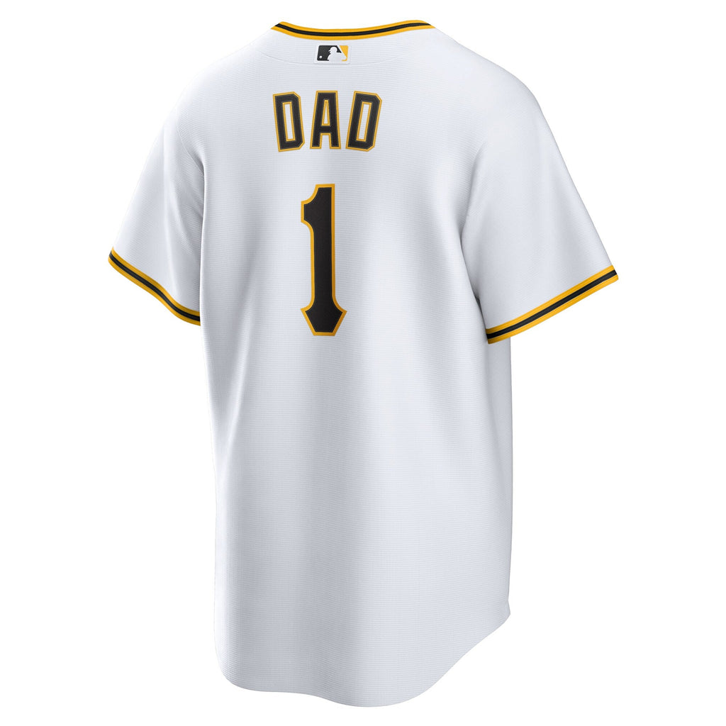 Pittsburgh Pirates White #1 Dad Home Replica Baseball Jersey