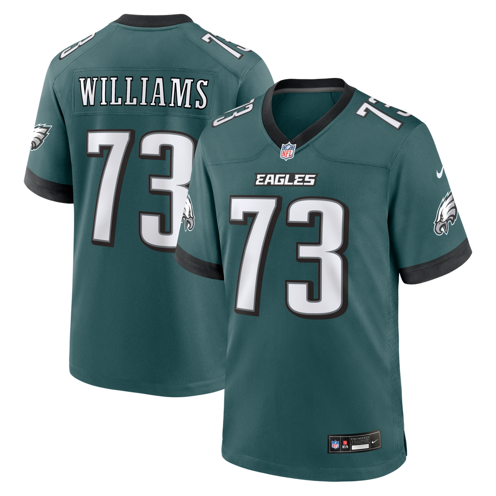 Philadelphia Eagles Cameron Williams Midnight Green Team Game Football Jersey
